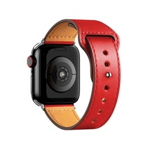Apple Watch 42mm Kr415 Luaz Deri Kordon Saat Değildir - Kırmızı Açık Mavi
