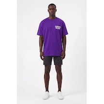 Blow Up Future Gen Günlük Spor Tişört Everbody Mor Oversize 141726 Siyah