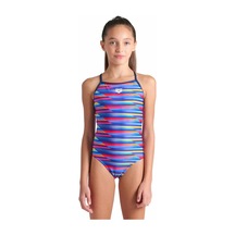 Arena Racing Stripe Swimsuit Lightdrop Back Çocuk Çok Renkli Yüzücü Mayosu Çok Renkli