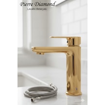 5512-1 Lavabo Bataryası Sabit Banyo Lavabosu Musluğu Musluk Armatür Beyaz Siyah Gold Krom Renkler Gold