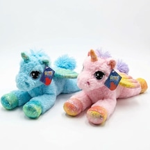 Işıltılı Yatan Peluş At Oyuncak 30 Cm Yumuşacık Bebek Ve Çocuk Uyku Arkadaşı