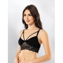 Kota Dantelli Askılı Büstiyer Sm Siyah Kota Dantelli Askılı Büstiyer Sm Siyah