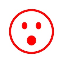 Şaşıran Emoji Araba Sticker 17x17 Cm Kırmızı