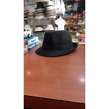 Çocuk Siyah Renk Fötr Şapka Unisex Model 52 Cm