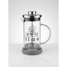 Tasarım French Press - Filtre Kahve Ve Bitki Çayı Demliği 350 Ml Gri Çok Renkli