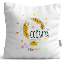 Kişiye Özel Coğrafya Öğretmeni Dekoratif Yastık - 3