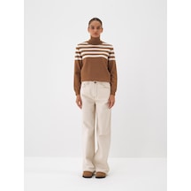 Xint Ekru Pamuk Dokulu Oversize Pantolon 201238