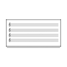 120X140 Müzik Çizgili Beyaz Laminat Yazı Tahtası
