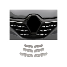 Renault Clio 5 Uyumlu 2019 Ve Üzeri Krom Ön Panjur 6 Parça Paslanmaz  Çelik
