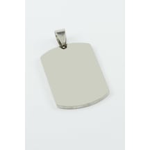Künye - 636 - İsim Yazılabilir Çelik Kolye Ucu 2x3,5 - Csmo-tex - Cm-gümüş Rengi Çok renkli
