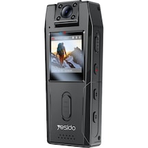 Km25 1080p 180 Derece Vücut Kamerası 1.3 Inch Hd Ekranlı Gece Görüşlü Aksiyon Kamerası - Siyah