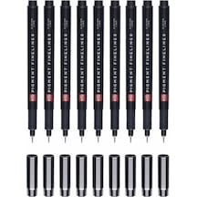 Pigment Fineliner Teknik Çizim Kalemi 9'lu Set