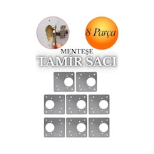 Dolap Kapak Taş Menteşe Tamir Sacı Nobel Pratik Onarım Kiti Yuva Saçı Tablası 8x8.5 Cm 8 Adet Inox Inox