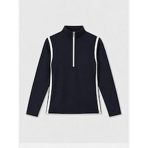 Xint Lacivert Esnek Dokulu Regular Fit Uzun Kollu Tişört 602525