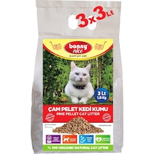 Bonny Nice Doğal Pellet Çam Peleti Kalın Kedi Kumu 3 x 3 L