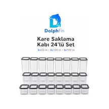 Kare Saklama Kabı 24'lü Set Siyah 650/1300/1900 Ml