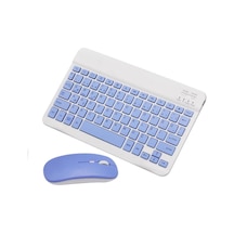 Bluetooth Kablosuz Klavye Ve Mouse Seti Kablosuz Klavye Renkli 150h Şarjlı