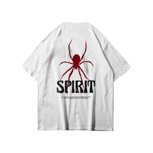 Startmore Spirit Örümcek Ön Arka Baskılı Pamuk Oversize Bisiklet Yaka Beyaz