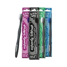 Bitki Bazlı Çevre Dostu Bambu Diş Fırçası Mavi Adult Plant Based Sensitive Blue Açık Ahşap