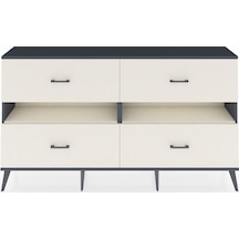 Arges Konsol 2 Raflı 4 Çekmeceli 176x30x99 Antrasit-aytaşı Aytası/aytası - Antrasıt
