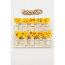 Cosmotex 10 Adet Kalp Emoji Süs Mandal - Sarı