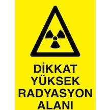 Dikkat Yüksek Radyasyon Alanı Uyarı Tabelası - 70x100 Alüminyum Kompozit Panel - Rlı10
