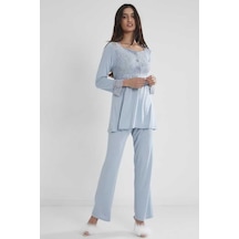Pierre Cardin Kadın Penye Dantelli Pijama Takımı 1241 Mist 001