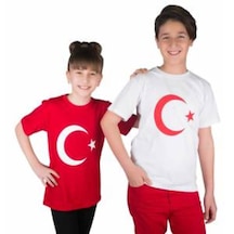 Kırmızı Ayyıldız Tişört Çocuk Boy 5-16 Yaş,Kaliteli Penye Kumaş (244137956)