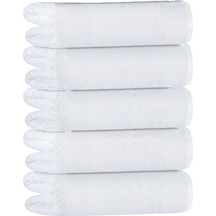 5 Li Otel Banyo Havlusu %100 Pamuklu 70x150 Cm Beyaz 20/2 Ring 600 Gr Beyaz