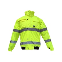 Junıor Jn1021/p Waterproof Fosforlu Kolu Çıkmalı Polarlı Pilot Mont Sarı S Beden Sarı
