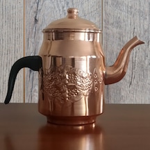 Binbir Trend Işlemeli Battal Boy Bakır Kahveci Demliği 2.3 L Bakır
