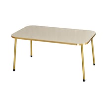 Orta Sehpa Krem Kr Metal Ayak Gold