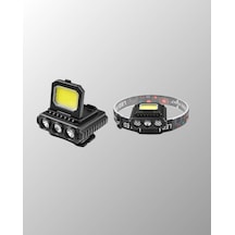 800 Lumen Led Kafa Lambası Cob Ve Xpe Led Type C Şarjlı Ayarlanabilir Açık Gri