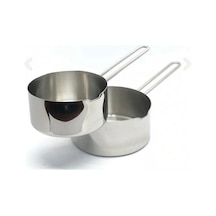 2 Li Set Paslanmaz Çelik Kaçerola Sütlük Ve Sosluk 14-16 Cm