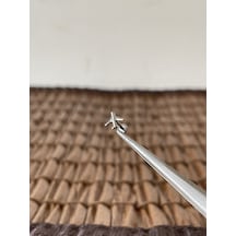 Gerçek Titanium G23 Uçak Titanyum 8x1.2mm Bedenilabret Piercing Gümüş