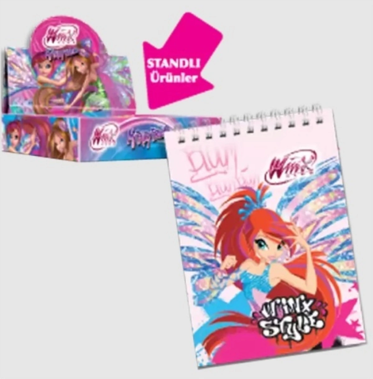 Bloknot Not Defteri Spiralli A7 Mini Boy Winx Club 40 Yaprak Çizgili 3122 48 Li Paket Karışık