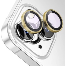 İphone 14/14 Plus Screen Protector 9h Safir Cam Kamera Metal Lens Koruyucu Altın