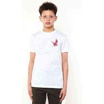 Tshirthane Watercolor Eagle Baskılı Unisex Çocuk Beyaz T-Shirt