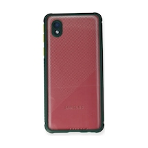 Bezos Samsung Galaxy A01 Core Uyumlu Kılıf Miami Şeffaf Silikon - Koyu Yeşil Mmbz