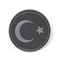 Kordak Yuvarlak Türk Bayrağı Peç Arma Siyah Çok Renkli