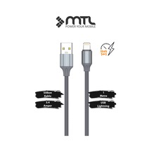3.4a Usb To İphone Lightning Silikon Hızlı Şarj Ve Data Aktarım Kablosu 1 Metre Gri Mt2432