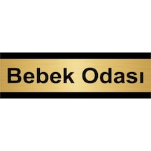 Bebek Odası 10x20cm Altın Renk Metal Yönlendirme Levhası