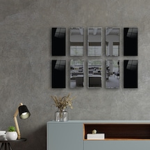 Dekor Camı | Düz Renk Siyah Cam ve Füme Ayna | 10'lu Takım Düz Siyah