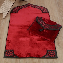 Lüks Çantalı Kaymaz Deri Tabanlı Soft Yumuşak Peluş Seccade Bordo Seccade 72 228 Cm, Çanta 39 44 Cm Çok Renkli