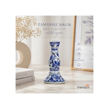 Bleu Blanc Vazo Şamdan 21 11 Cm Çok Renkli