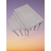 Zigon Sehpa SUKUT  Ahşap Kayın İnce Torna Ayak HAM MDF Kaplama Tabla EL Yapım