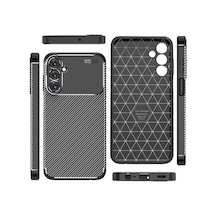 Samsung Galaxy Uyumlu A15 Kilif Karbon Tasarim Negro Silikon Kapak
