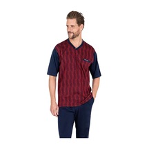 Pierre Cardin 6052 Erkek Bordo Kısa Kollu 3 Lü Jakarlı Pijama Takımı Bordo