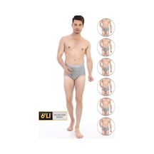 Çift Kaplan Erkek Ribana Klasik Gri Melanj Slip 860 6'lı Ekonomik Paket Gri