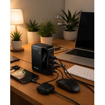 Çoklu Şarj Cihazı Usb-a Usb-c Girişli